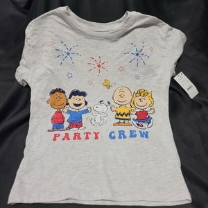 NEW Peanuts "Party Crew" T-Shirt~10-12~Charlie Brown~Snoopy~Fireworks~July 4th